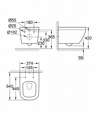 Унитаз подвесной Grohe Euro Ceramic 39328000