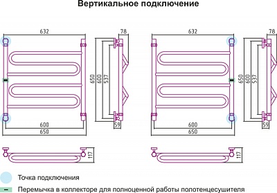 Полотенцесушитель водяной Сунержа Элегия 600х600