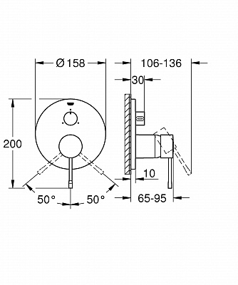 Внешняя часть смесителя для ванны GROHE Essence 24092001