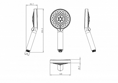 Душевая лейка Wonzon & Woghand, хром ww-981361-cr