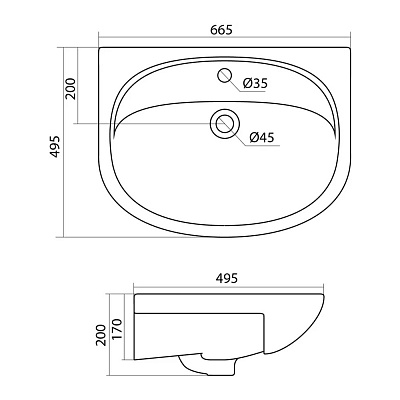 Раковина Акватон Стелла 65 11WH110174