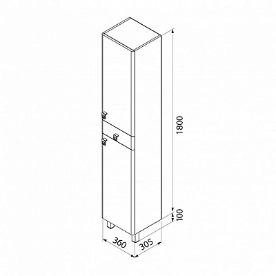 Пенал IDDIS Carlow 36 белый/дерево CAR3600i97
