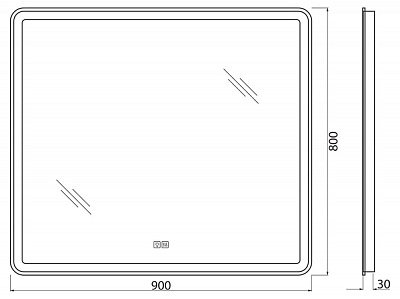 Зеркало BelBagno SPC-MAR-900-800-LED-TCH-WARM с подогревом