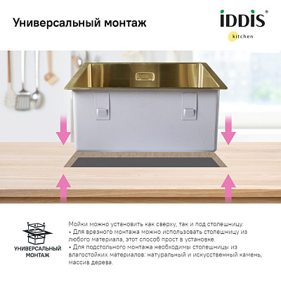 Мойка нержавеющая сталь Edifice, бронза IDDIS EDI54B0i77