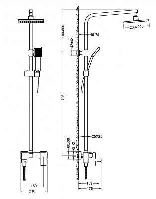 Душевая система Timo Selene SX-2013/03 черный