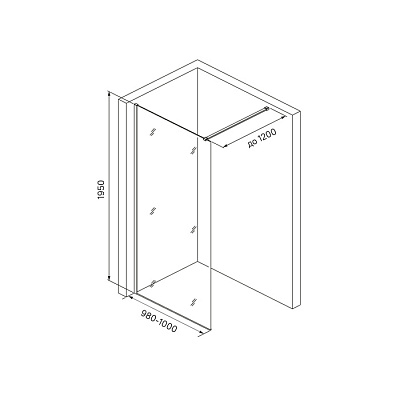 Душевая перегородка Walk In Iddis Slide SLI8CS0i23 1000х1950