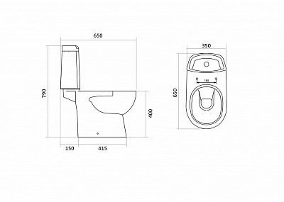 Унитаз напольный Остин Лайт, 2-режима, сиденье дюропласт, микролифтSantek 1WH501877