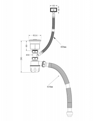 Кухонная мойка нержавеющая сталь графит D&K DKS415006, в комплекте с сифоном, корзиной, дозатором