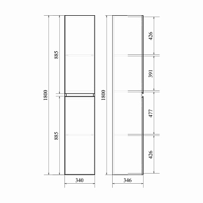 Пенал напольный универсальный MIRSANT Next 34 УТ000058111