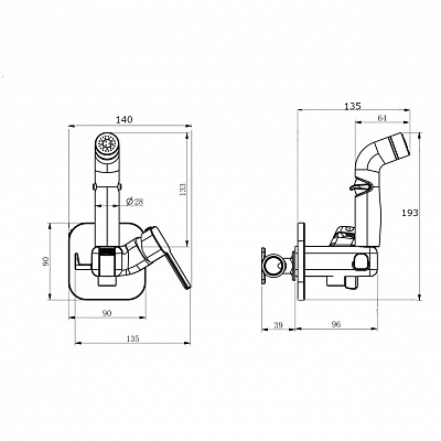 Смеситель c гигиеническим душем встраиваемый RUSH Capri CA1435-99Rbronze