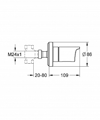 Панель для скрытого вентиля GROHE GROTHERM 2000 19243001 без механизма