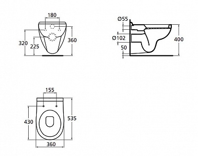 Ideal Standard Areal унитаз подвесной (W709501) без стульчака