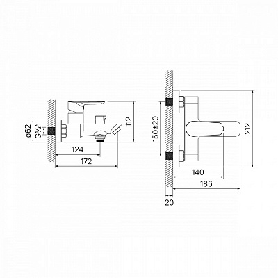 Смеситель для ванны Iddis Cloud CLOSB02i02WA