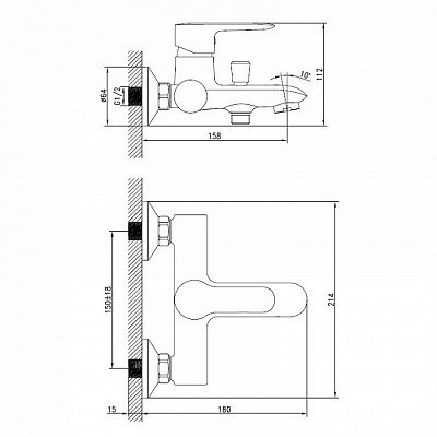 Смеситель для ванны Iddis Cuba CUBSB00i02