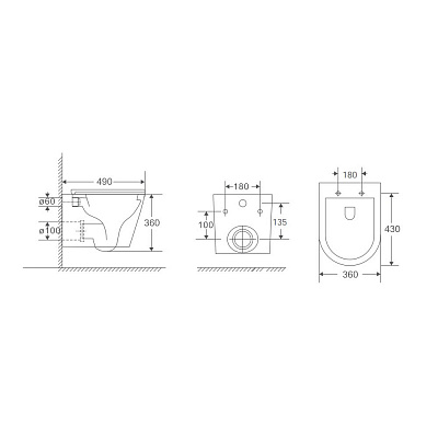Унитаз подвесной Berges Vita Rimless 082255