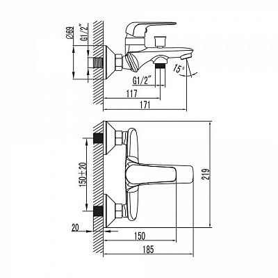 Смеситель для ванны Iddis Pond PONSB00i02