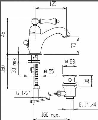 Смеситель на раковину CEZARES MARGOT-LSM1 MARGOT-LSM1-02-M