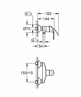 Смеситель для душа GROHE EUROSMART 33555002