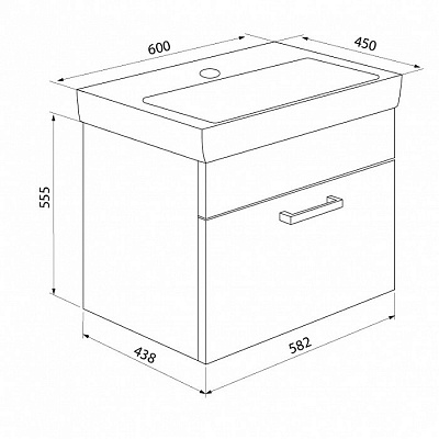 Тумба с раковиной IDDIS Mirro 60 MIR60W0i95K