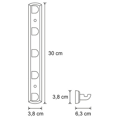 Кронштейн настенный, 5 крючков WasserKRAFT Kammel K-8375 хром
