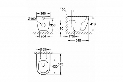Grohe Essence Ceramic Унитаз напольный прист-й 3957300H