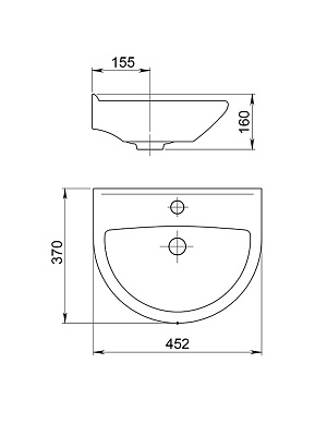 Раковина подвесная 45х37 см Santeri Родничок 131310S0010B0