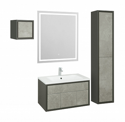 Тумба с раковиной Aquaton Уэльс 80 графит 1A267901WA6A0 new