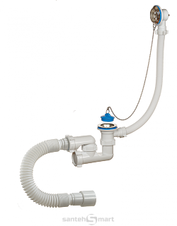 Сифон ORIO для ванны регулируемый с переливом,сгибкой трубой A -80089