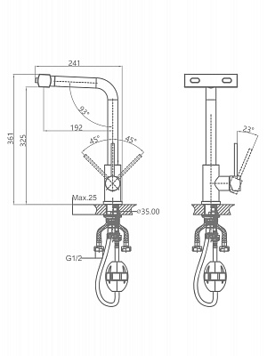 Смеситель для кухни с фильтром (нержавеющая сталь) CALORIE CAL50116-1