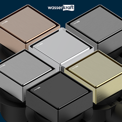 Душевой трап 100х100мм WasserKRAFT Нирс (Niers) 30D10BG золото