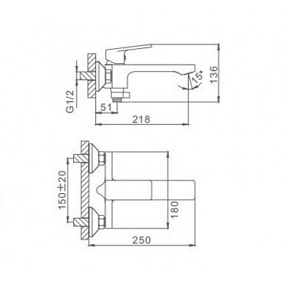 Смеситель для ванны Frap F3246