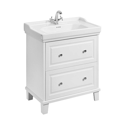 Тумба с раковиной Roca Carmen 80 2 ящика ZRU9307845, белый матовый