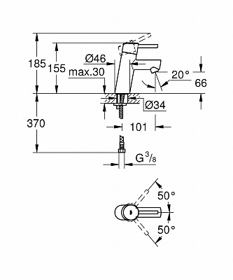 Смеситель Grohe Concetto 3224010E для раковины