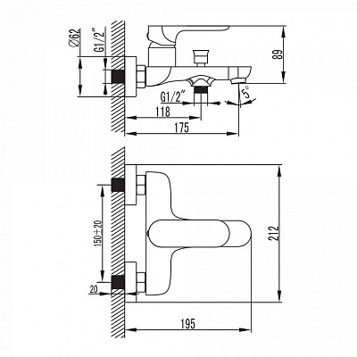 Смеситель для ванной IDDIS Eclipt ECLSB00i02