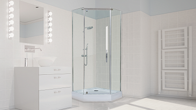 Душевое ограждение 90х90 ALEX BAITLER AB215-90 трапеция,  без поддона