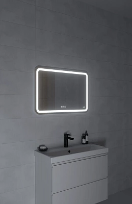 Зеркало с LED подсветкой с антизапотеванием 80x55 Cersanit 051 design pro bluetooth