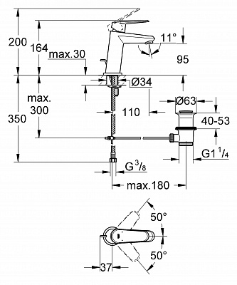 Смеситель для умывальника GROHE EURODISC 23049002