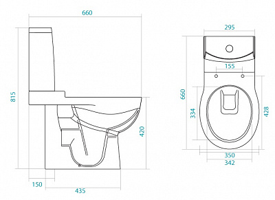 Бачок с крышкой для унитаза Сантек Аллегро 1WH301975