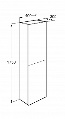 Реверсивная шкаф-колонна 1750 мм, ONA 400x300x1750 мм, зеленый матовый Roca A857635513