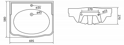 Пьедестал для раковины  Belbagno BOHEME  BB115P