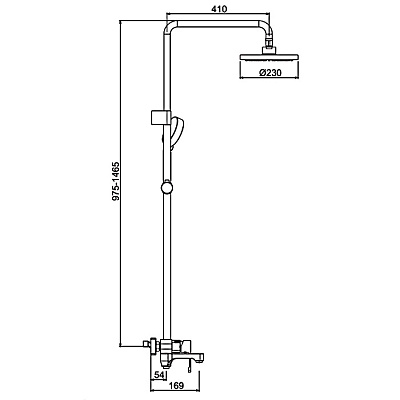 Душевая система с тропическим душем Gappo G02-8 G2402-8, хром