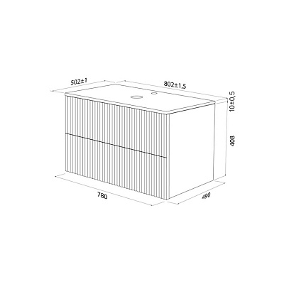 Тумба подвесная со столешницей 80 Iddis Aiger AIG80W0i95K