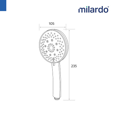 Лейка для душа 5 режимов Milardo Эссеншл (Essential) ESS5F10M18 хром глянцевый