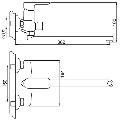 Смеситель для ванны белый длинный излив Gappo G2248