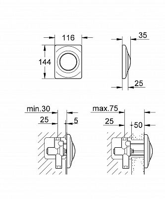 Клавиша смыва Grohe Surf 37018000