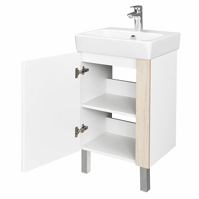 Тумба с раковиной Aquaton Кантри 50 белый, дуб верона 1A257801AHB20