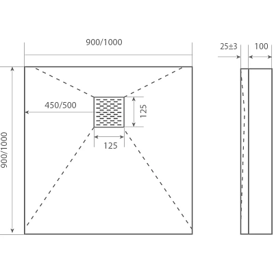 Панель фронтально-торцевая 90x90 см Good Door Essentia ЭЛ00136