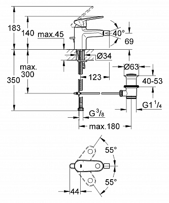 Смеситель для биде GROHE EUROPLUS II 33241002