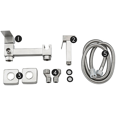 Гигиенический душ со смесителем сатин FRAP F7504-5