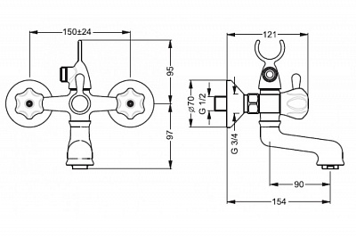 Vidima Смеситель для ванны ВИТ BA154AA